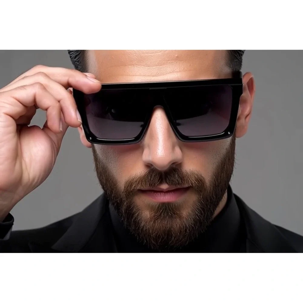 Sunglasses Fashion‎ Square Frame Oversized Sun Glasses Sreet Wear Trendy Lentes